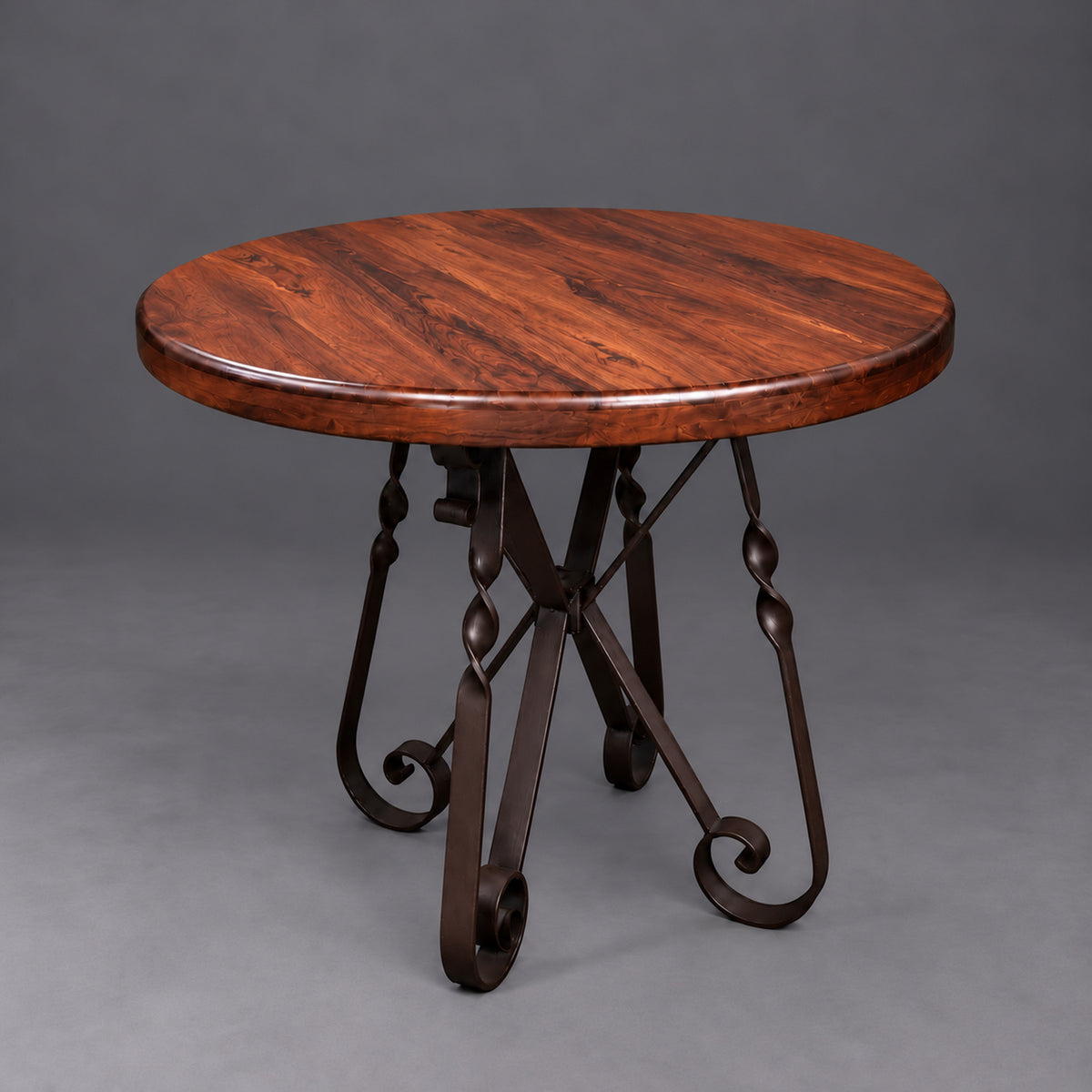 Round Mesquite Bar Table with Copper Inlay | 1212 E