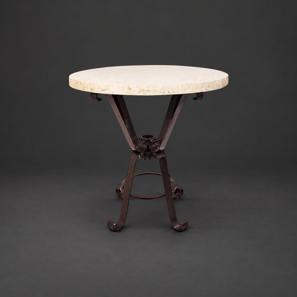 Round Bar Table with Sculptural Pedestal Base | 1229 E