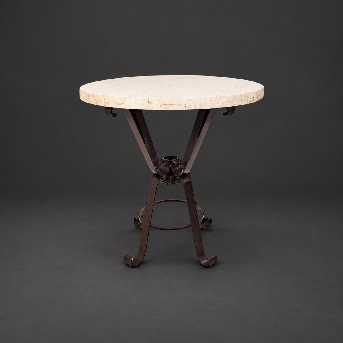 Round Bar Table with Sculptural Pedestal Base | 1229 E