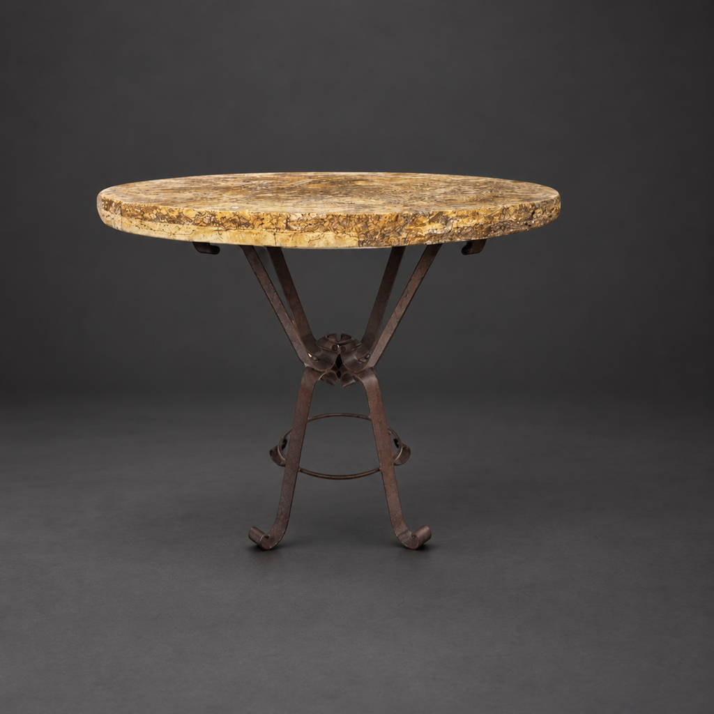 Round Bar Table with Sculptural Pedestal Base | 1229 E