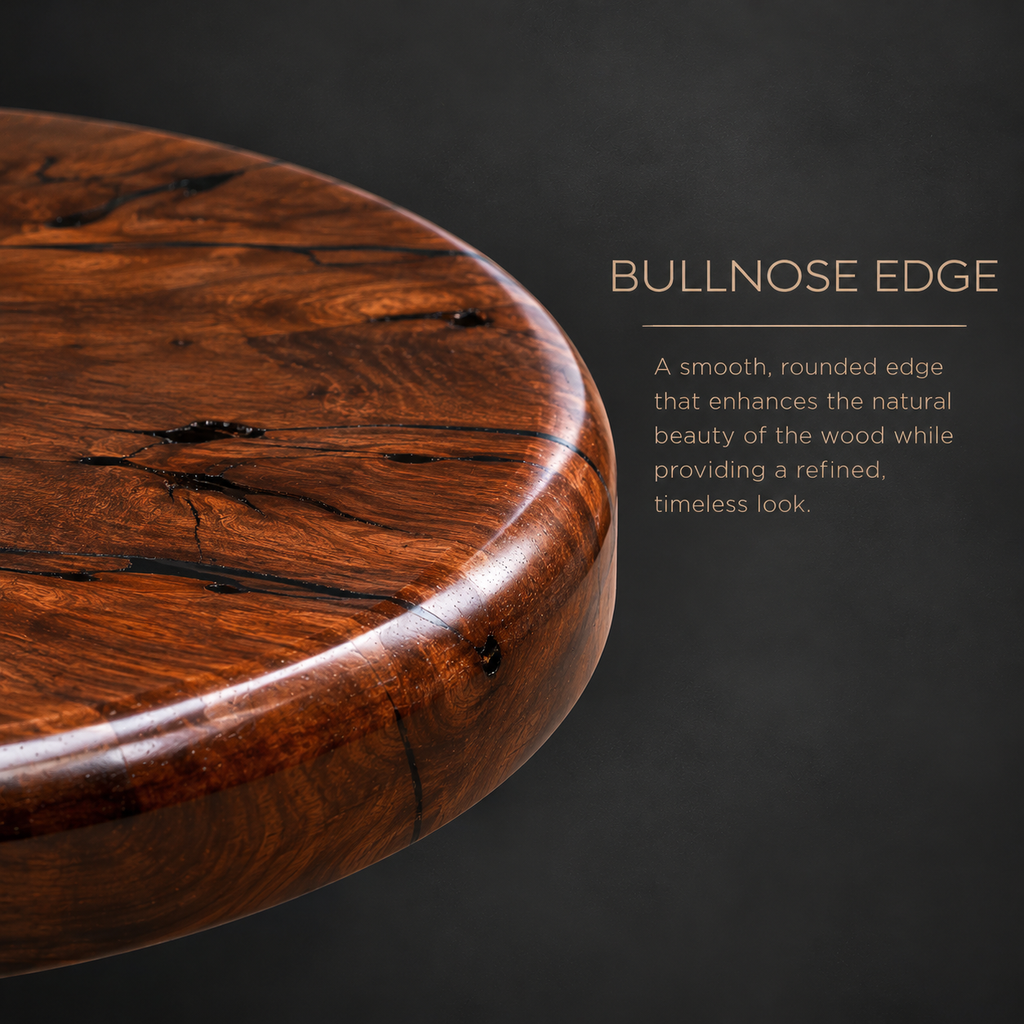 Round Mesquite Pub Table with Hand-Forged Iron Base – Model 1215E