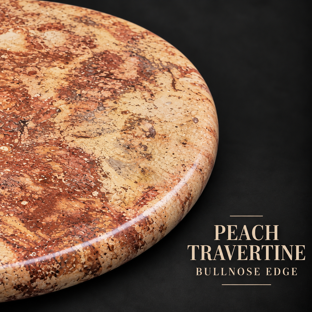 Oval Travertine Coffee Table with Decorative Iron Base – Model 1247AA
