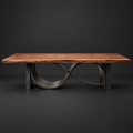 Mesquite Dining Table with Sculptural Iron Base – Model 1257R