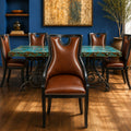 Brown Leather Dining Chair with Nailhead Trim – 3025 | Mexports