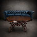 Round Mesquite Coffee Table with Scrollwork Base | 1212 AAA