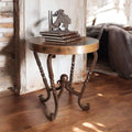 Round Copper Accent Table with Twisted Iron Base – 1211BB