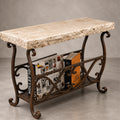 Chiseled Travertine Magazine Rack Side Table – 1263BB