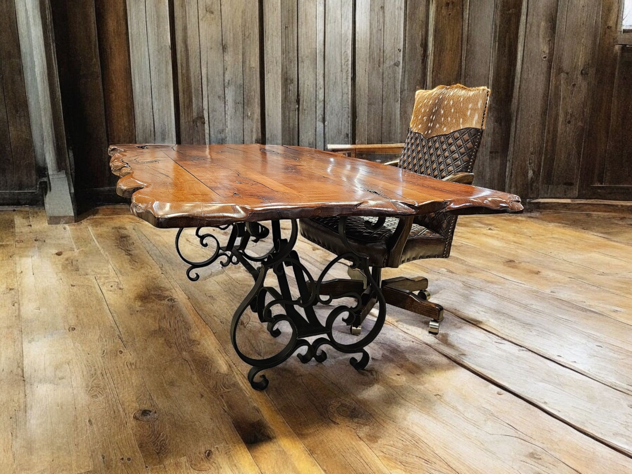 conference and desk table mesquite wood table